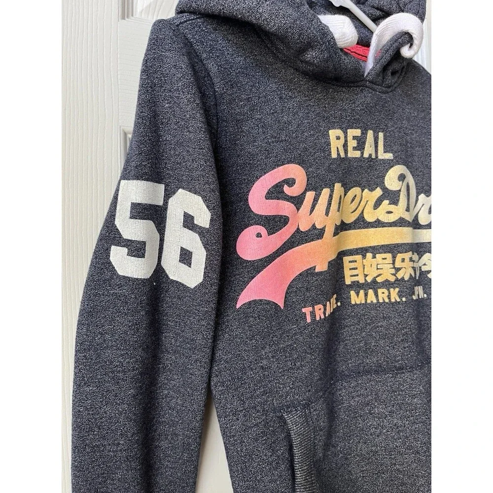 Superdry Multicolor Graphic Logo Hoodie Sweater Vintage Japan Women’s XS - Picture 4 of 12